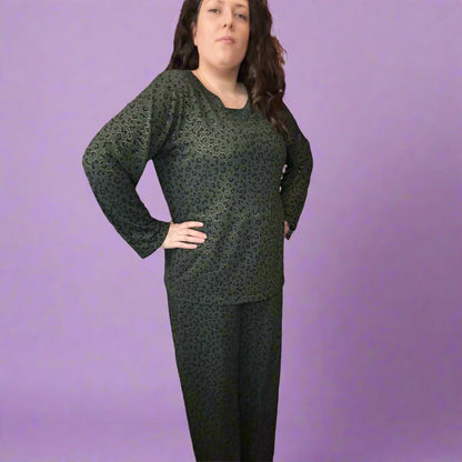 Emerald Green animal print co-ord/ loungewear set - match with your dog