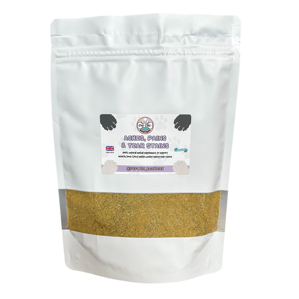 Aches, Pains & Tear Stains Dog Supplement – Natural Relief for Joints & Eyes