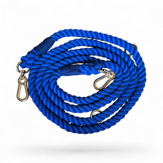 Royal Blue Multi-Use 7ft Rope Dog Lead – Bold, Durable & Versatile