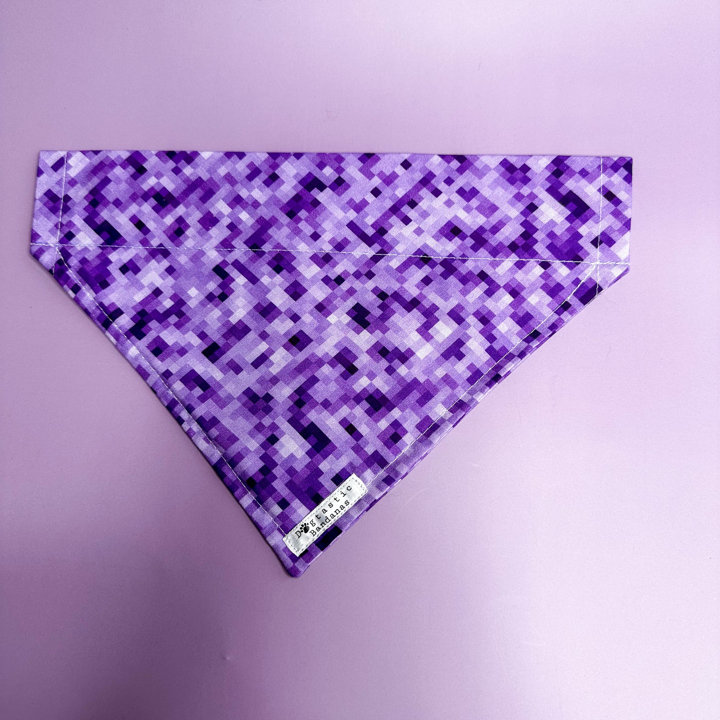 Dog bandanas - purple checkers