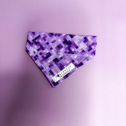 Dog bandanas - purple checkers