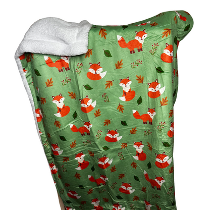 Inquisitive Fox blanket - fleece dog blanket - Pup Chic Boutique