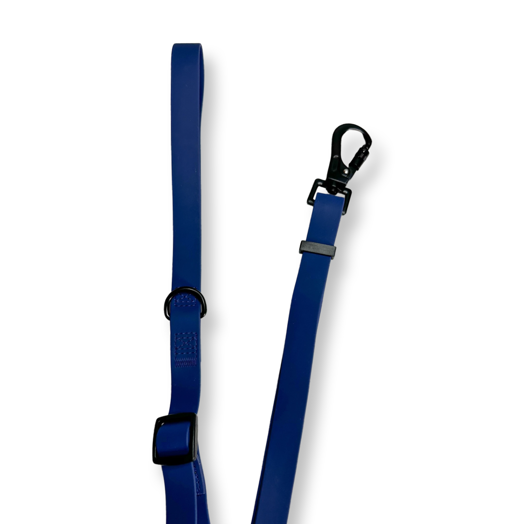 Navy adjustable PVC lead - 3ft to 5ft dog leash