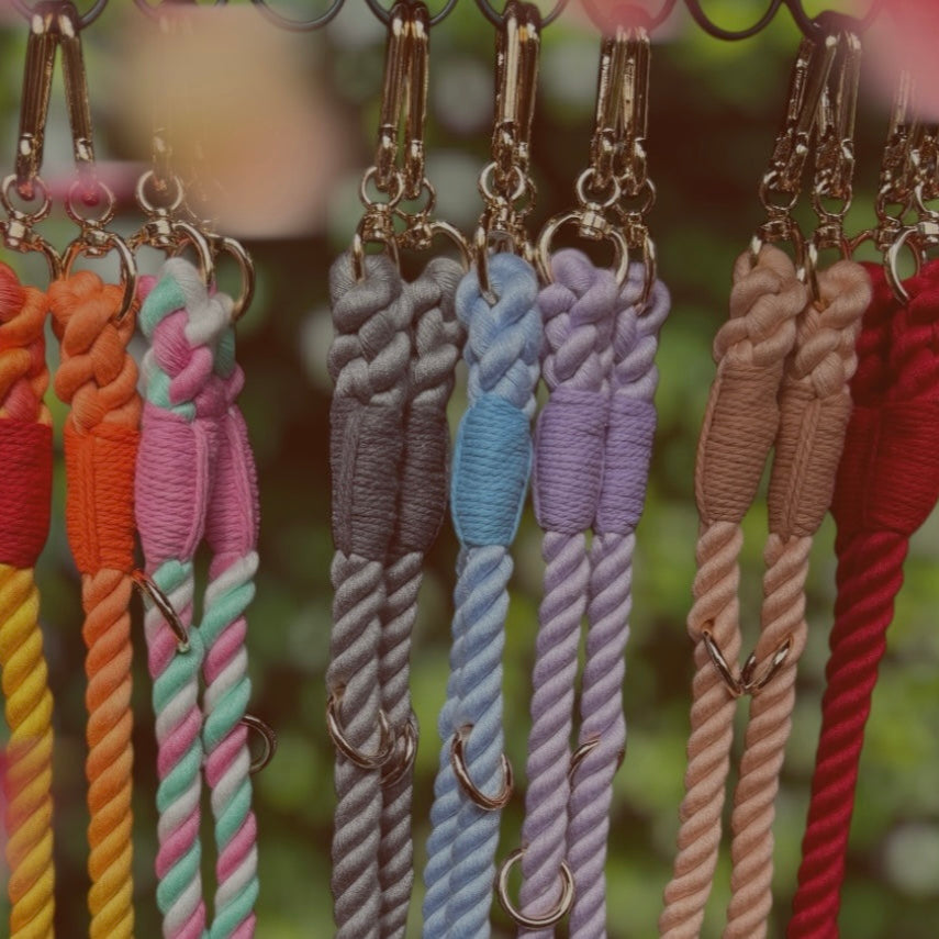 Blush Petal Multi-use 7ft Rope Dog Lead - hands free leash - training lead