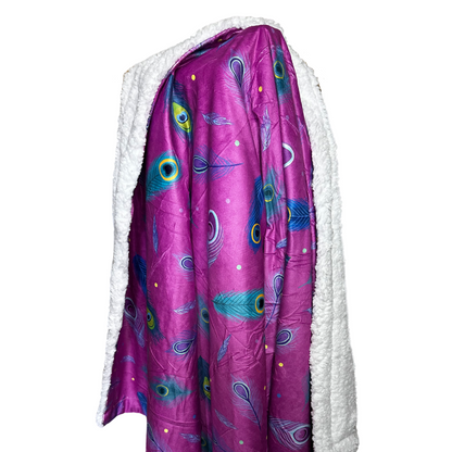 Peacock Power blanket - fleece dog blanket - Pup Chic Boutique