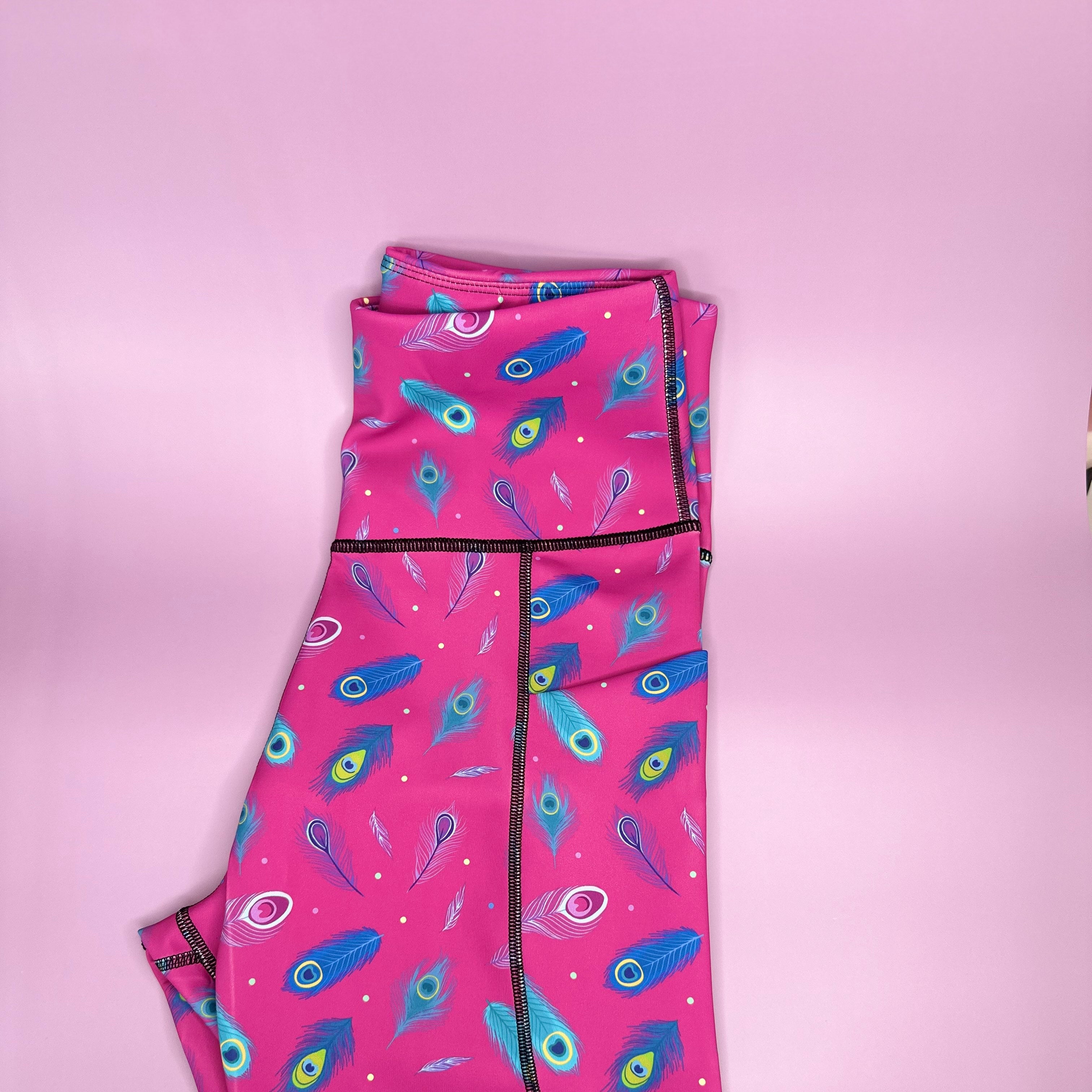 Peacock Power matching leggings - patterned grooming dog walking leggings