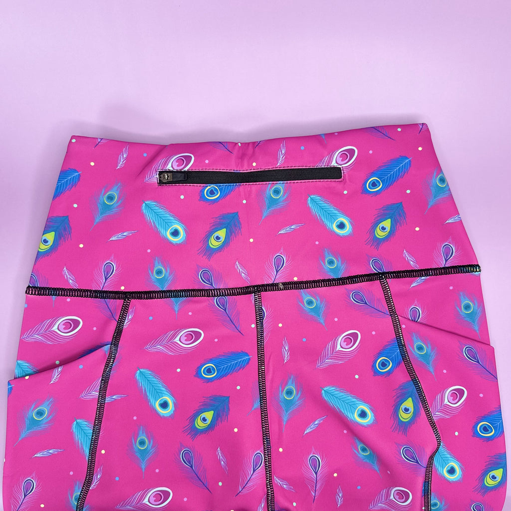 Peacock Power matching leggings - patterned grooming dog walking leggings
