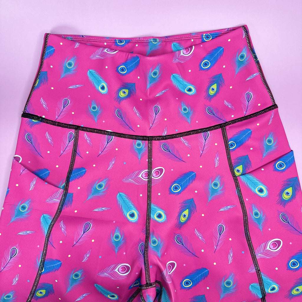 Peacock Power matching leggings - patterned grooming dog walking leggings