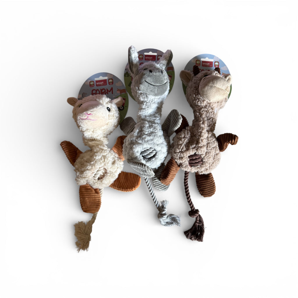 Smart Choice Farm Pals Plush & Rope Dog Toy