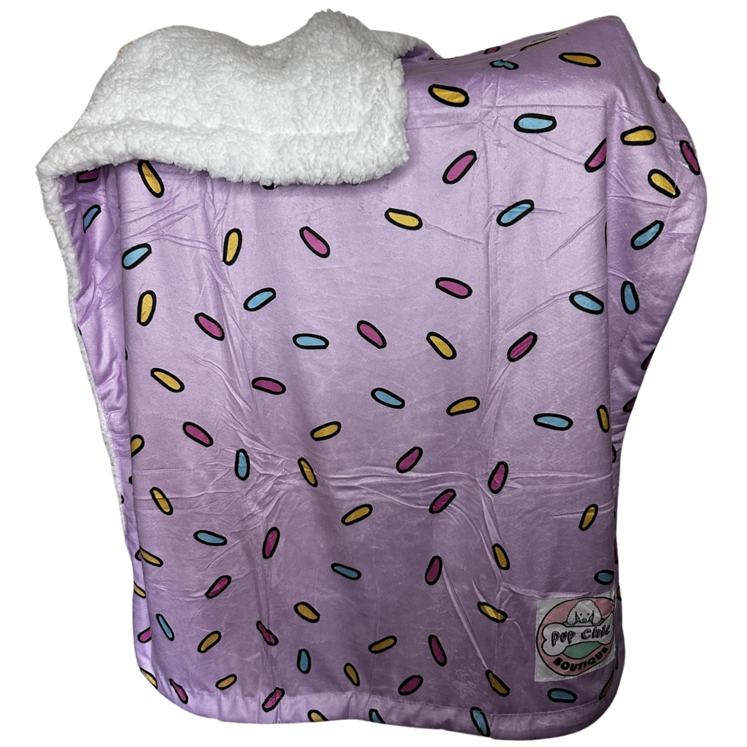 Pink Sprinkles For Days blanket LARGE - fleece dog blanket