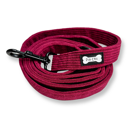 Plumcious corduroy 5ft dog lead - Pup Chic Boutique