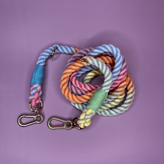 Macaroon Multi-use 7ft Rope Dog Lead - hands free leash - training lead - Pup Chic Boutique