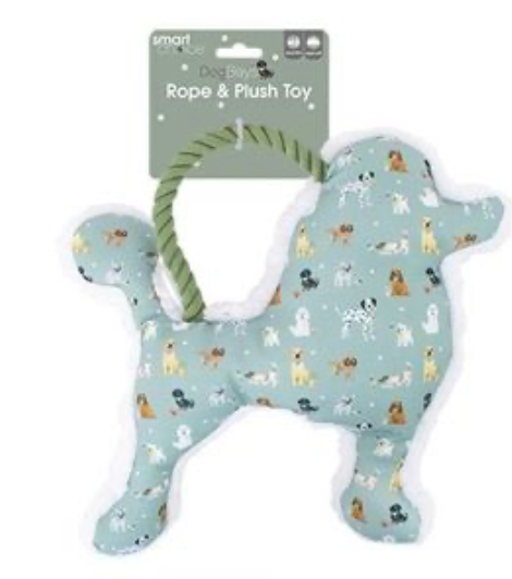 Dog Print Squeaky Rope & Plush Toy - Pup Chic Boutique