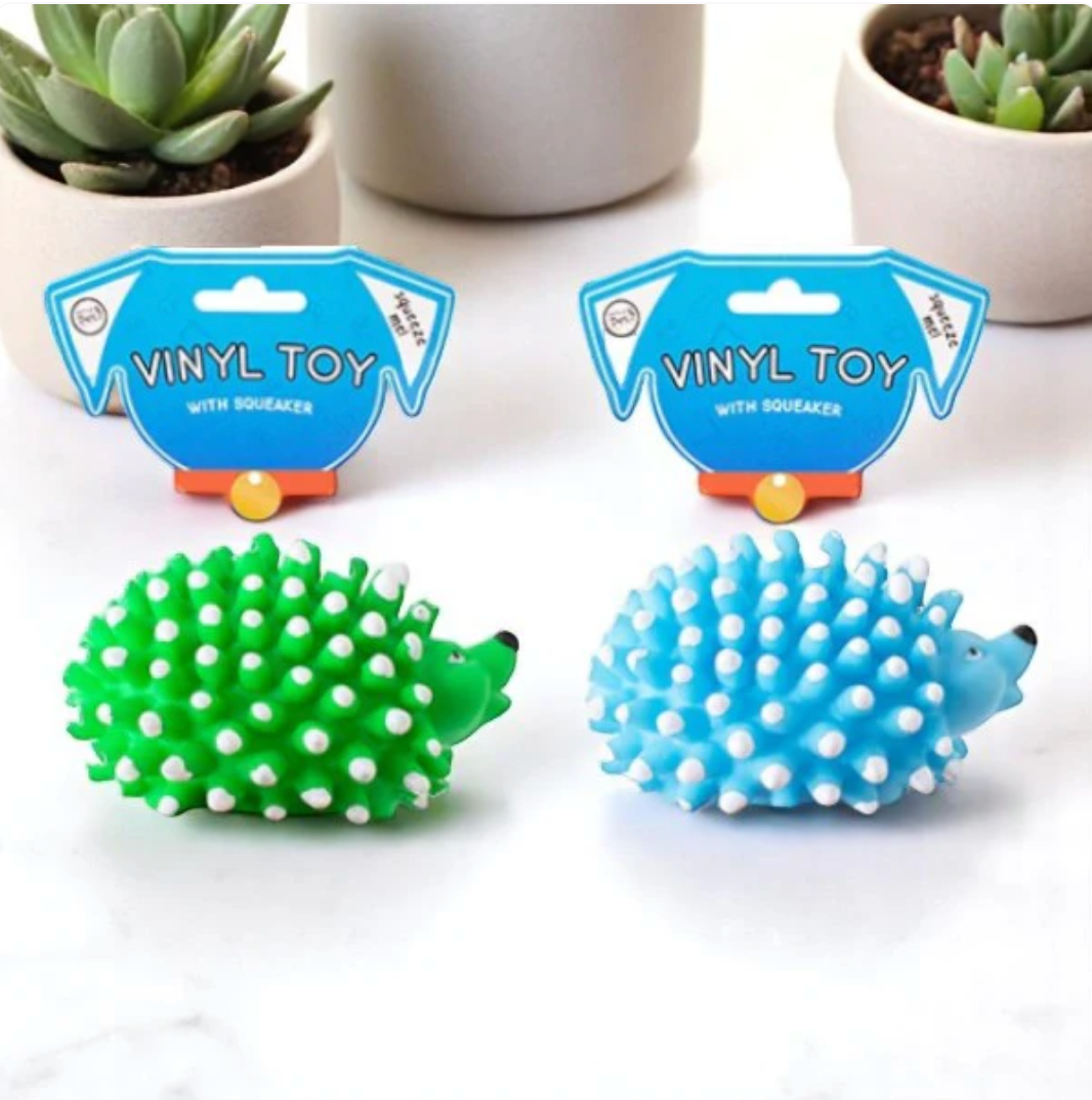 Hedgehog vinyl squeaker dog toy