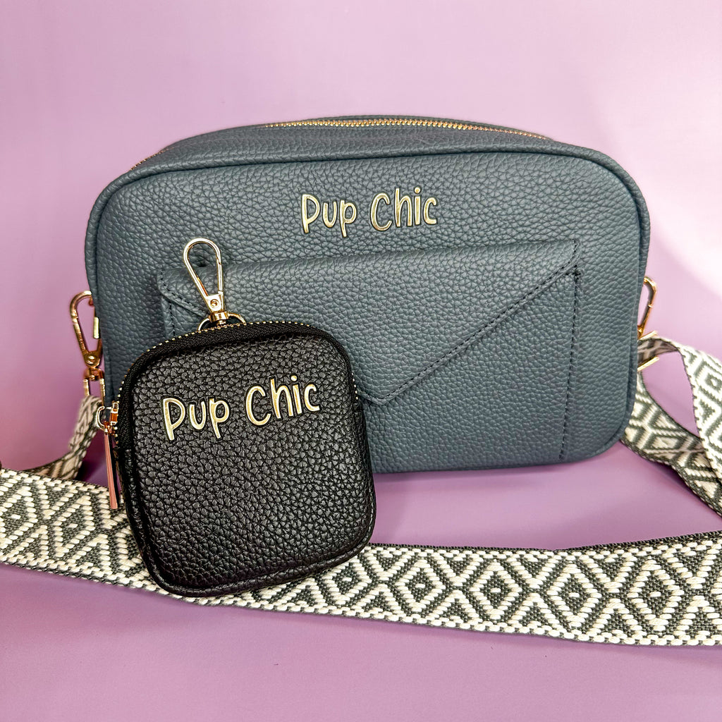 Out Out Treat Pouch - faux leather luxury dog treat bag - Pup Chic Boutique