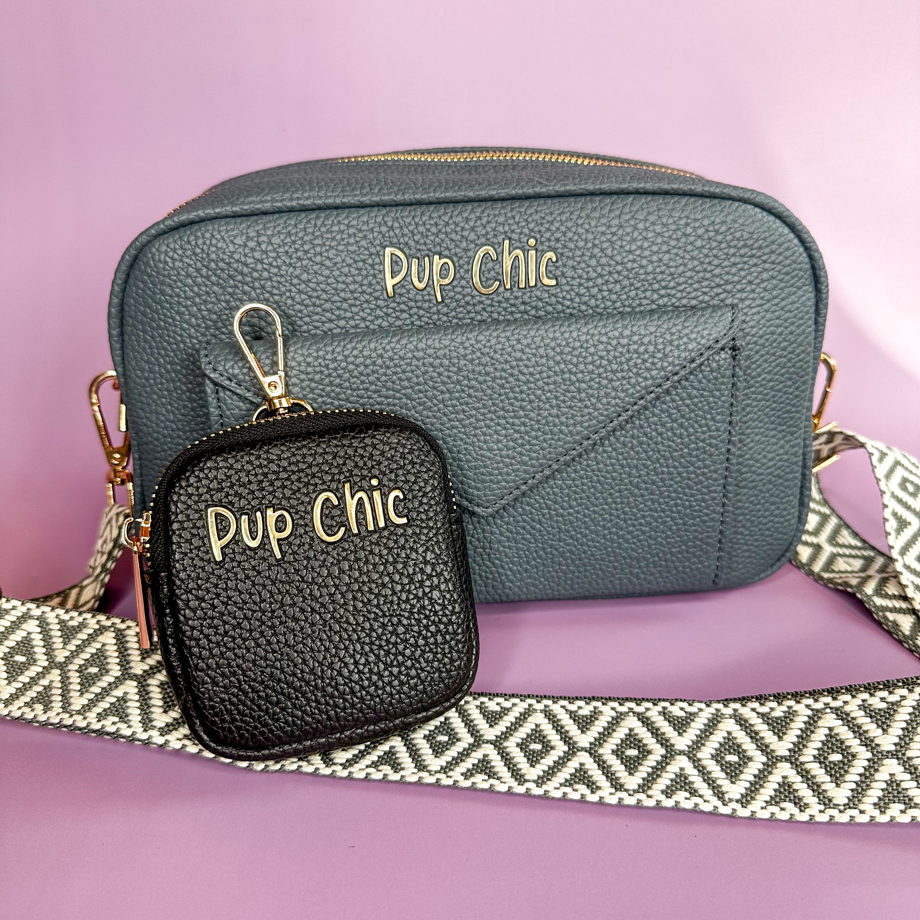 Out Out Treat Pouch - faux leather luxury dog treat bag - Pup Chic Boutique