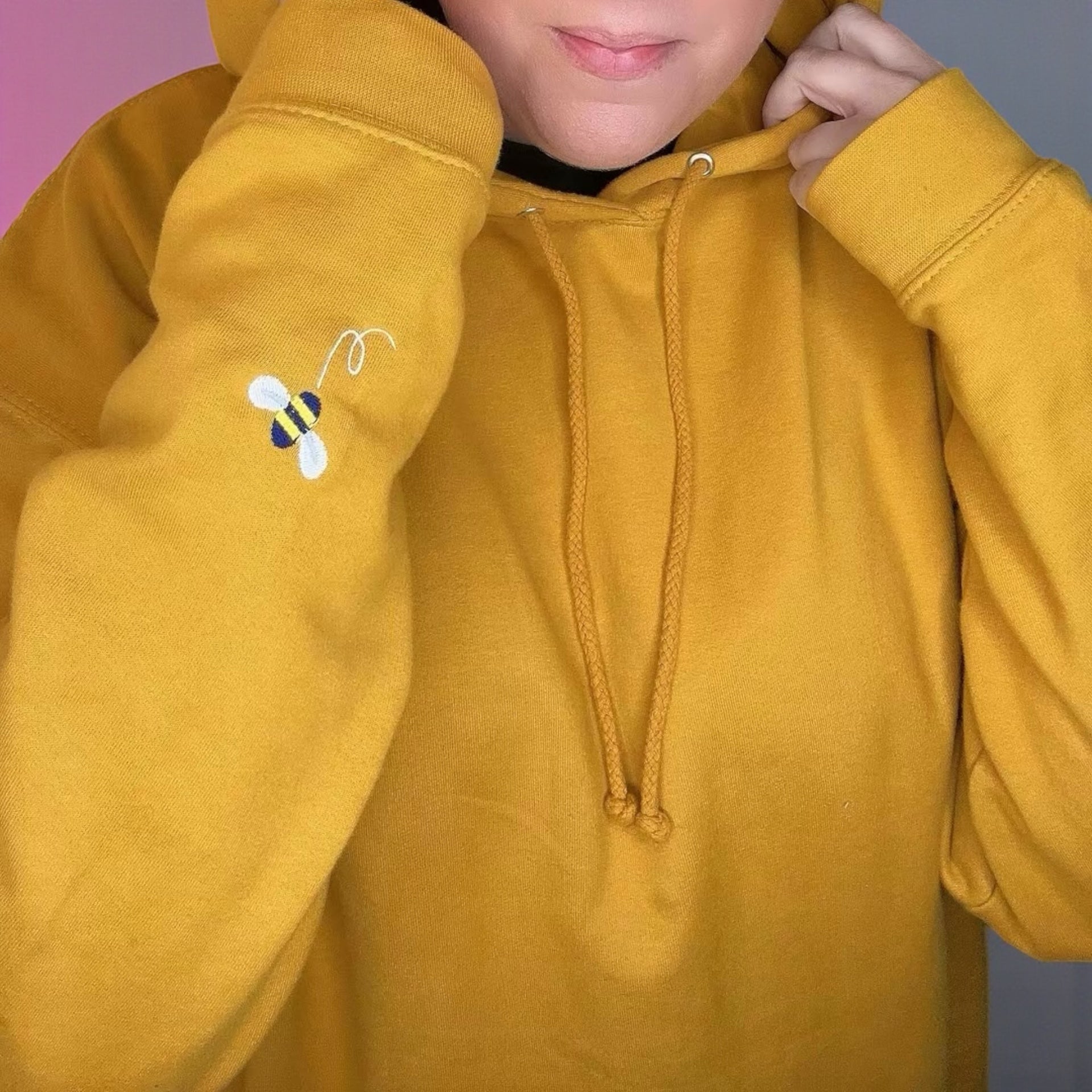 Summer Buzzin' Embroidered Bee Hoodie - match with your dog