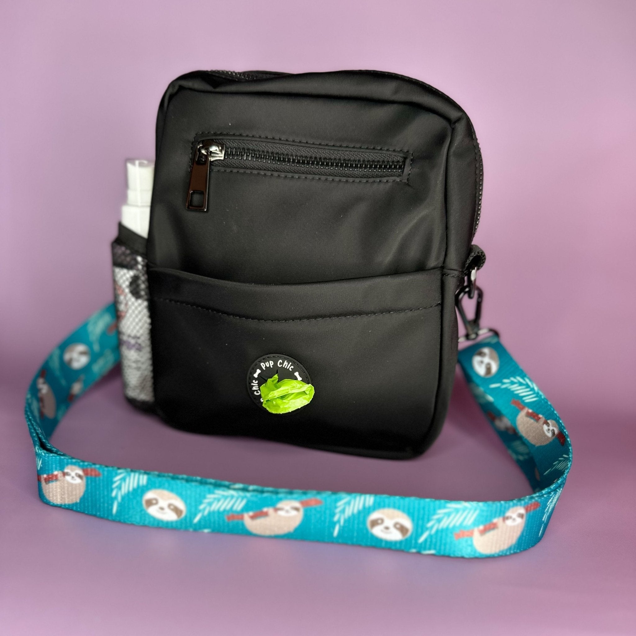 Black Dog walking bag - showerproof - choose strap - Pup Chic Boutique