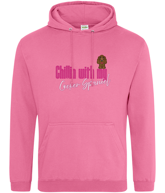 Chillin with my cocker spaniel hoodie chocolate spaniel - Pup Chic Boutique