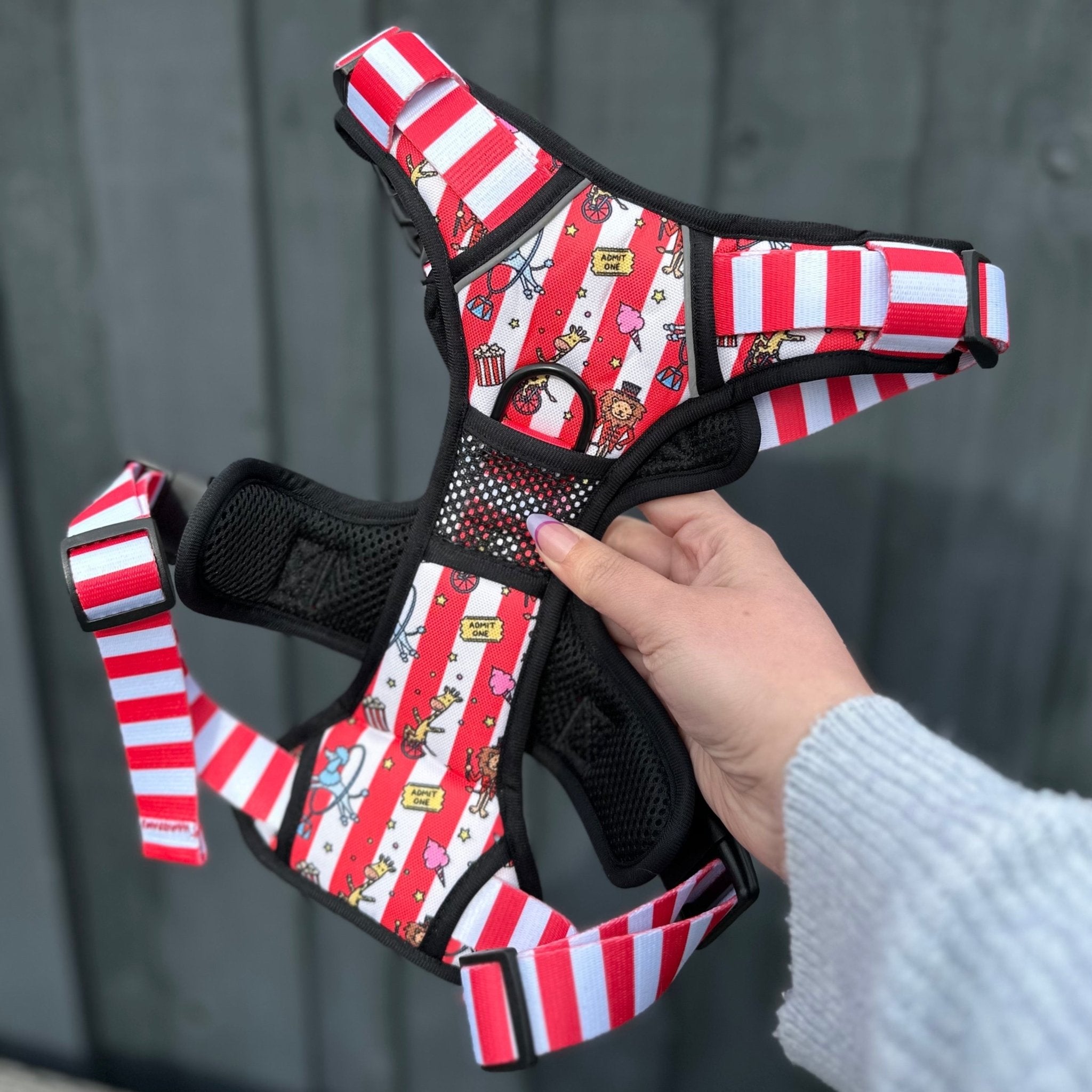 Circus Chic No Pull Tactical Dog Harness – Adjustable; Strong for Big Dogs (L & XL) 🎪🐾 I - Pup Chic Boutique