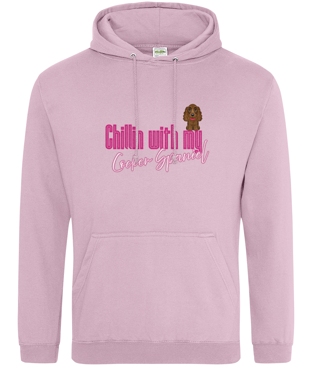 Chillin with my cocker spaniel hoodie chocolate spaniel - Pup Chic Boutique