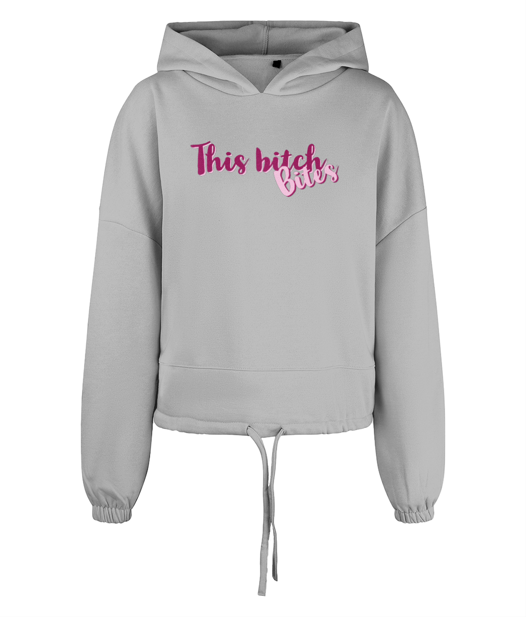 This bitch bites Women's Cropped Oversized Hoodie