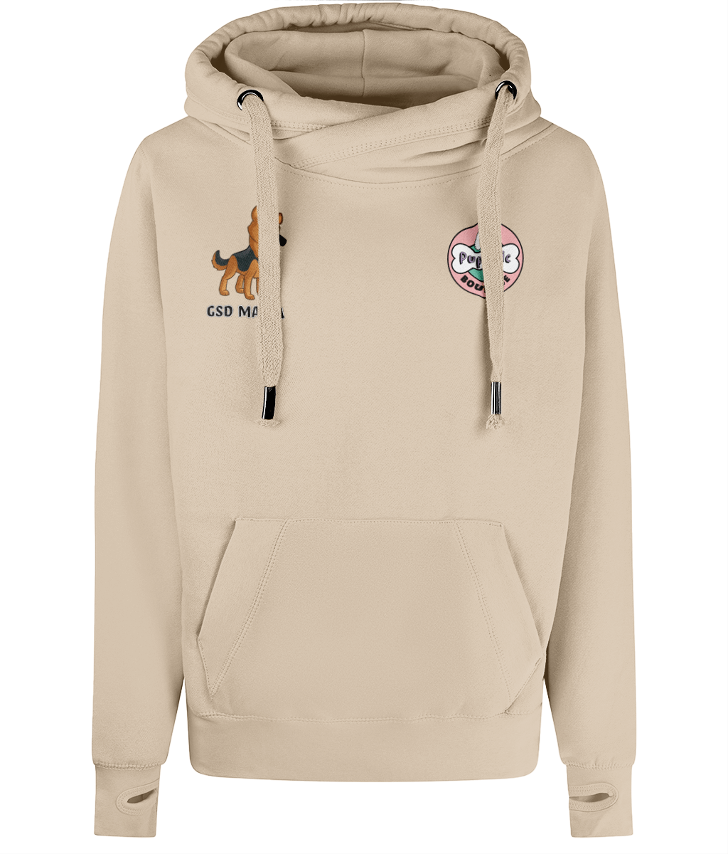 GSD Mama & Pup Chic logo Cross Neck Hoodie - Pup Chic Boutique
