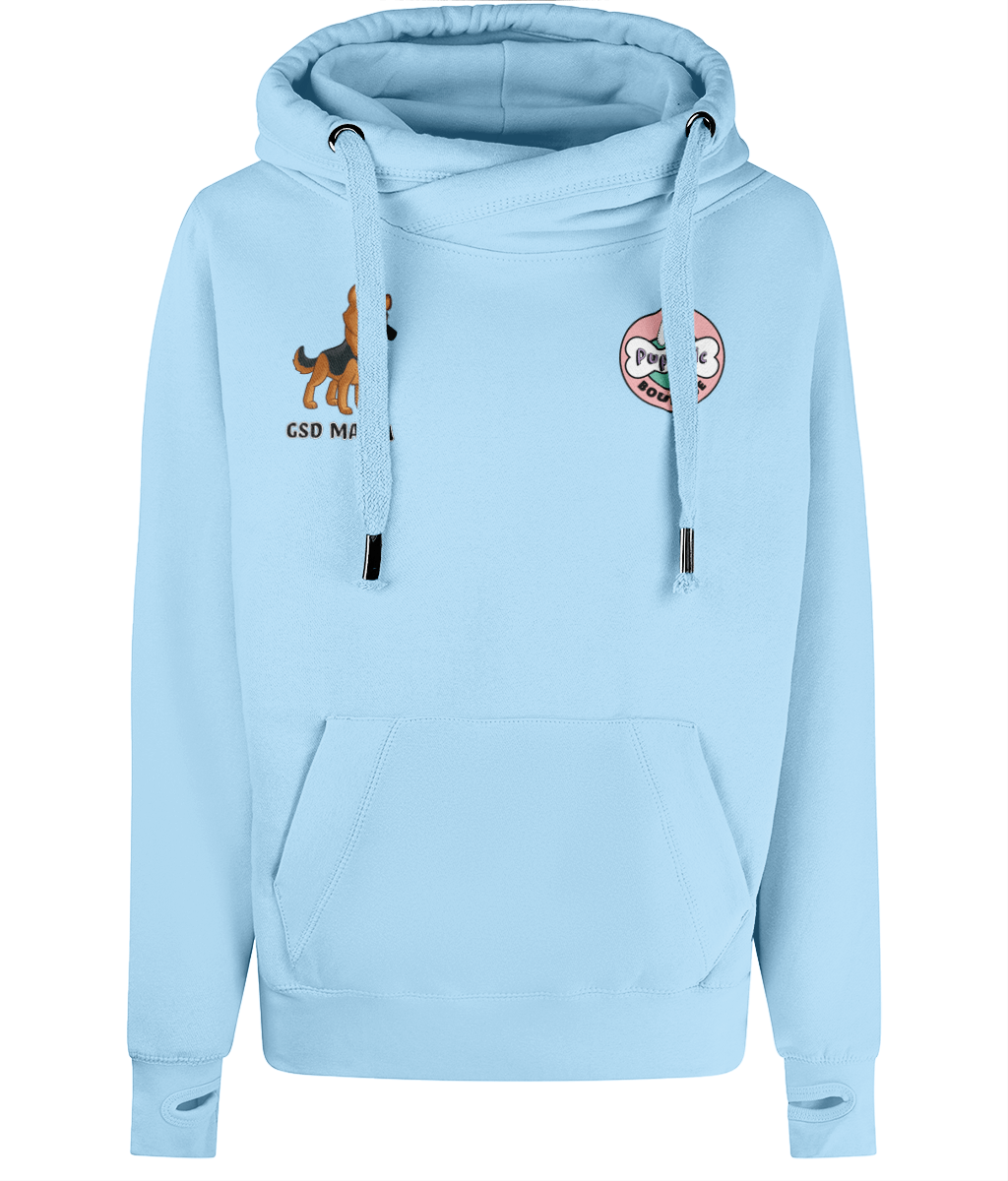 GSD Mama & Pup Chic logo Cross Neck Hoodie - Pup Chic Boutique