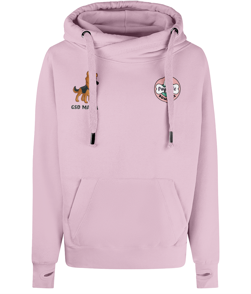 GSD Mama & Pup Chic logo Cross Neck Hoodie - Pup Chic Boutique