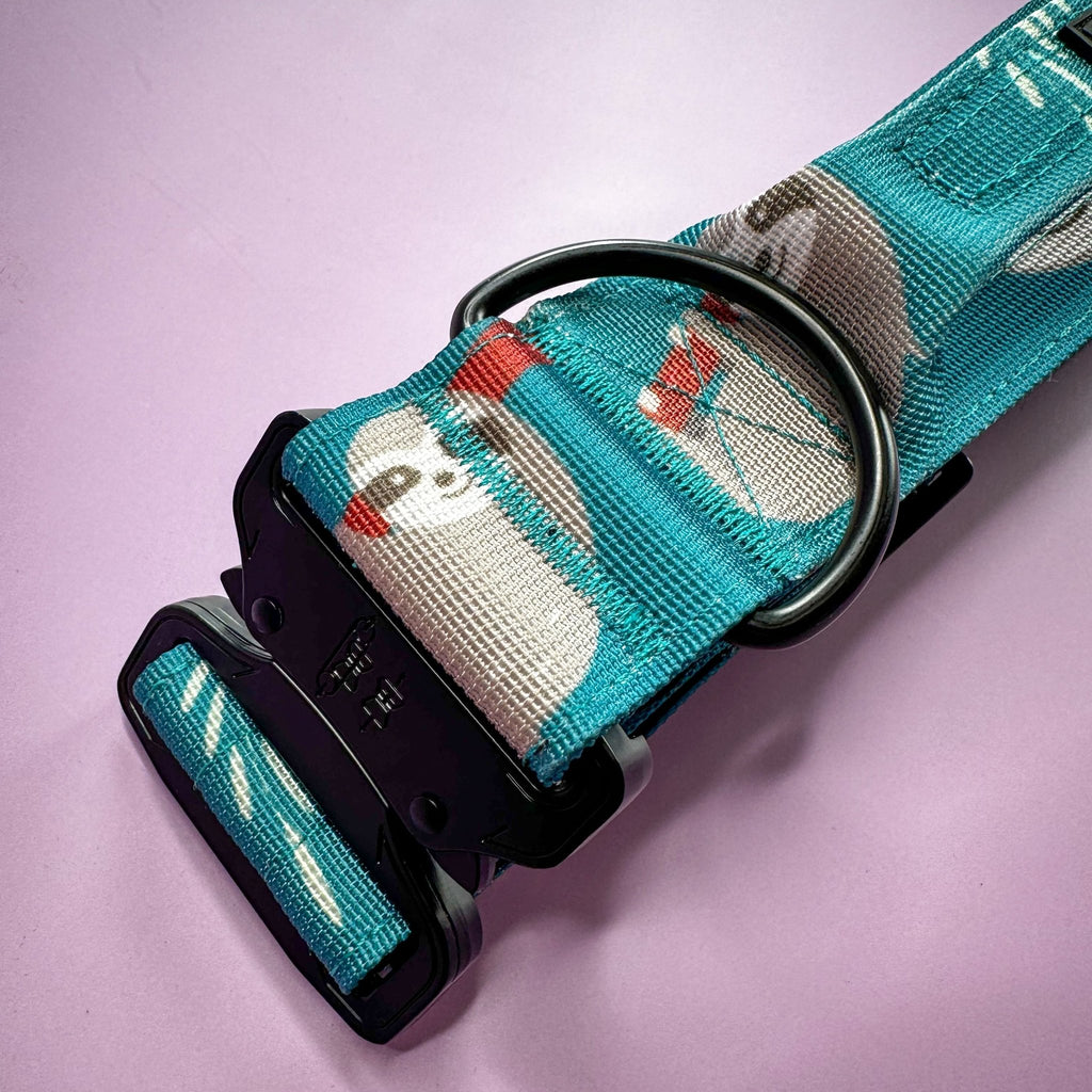 Lazy Sloth Tactical Dog Collar with Handle – Durable & Stylish for Large Dogs - Pup Chic Boutique