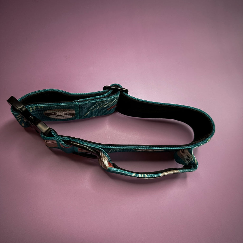 Lazy Sloth Tactical Dog Collar with Handle – Durable & Stylish for Large Dogs - Pup Chic Boutique