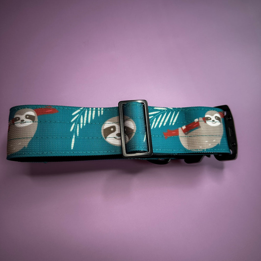 Lazy Sloth Tactical Dog Collar with Handle – Durable & Stylish for Large Dogs - Pup Chic Boutique