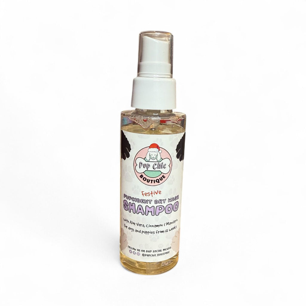 Limited Edition Festive Pupcident Dry Wash Shampoo – Cinnamon & Mandarin with Aloe Vera 🎄 - Pup Chic Boutique