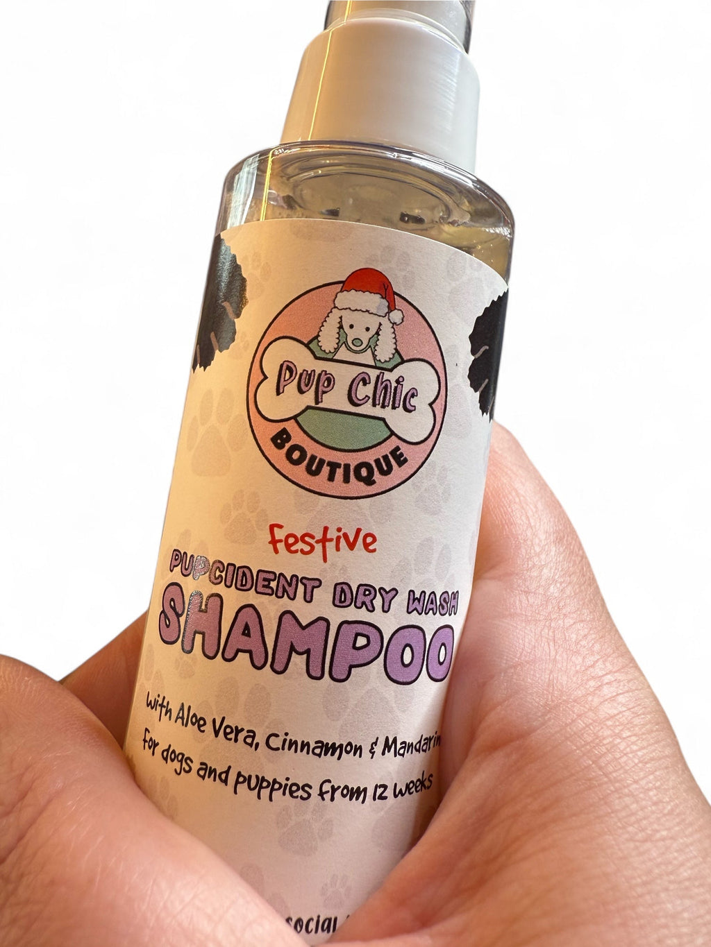 Limited Edition Festive Pupcident Dry Wash Shampoo – Cinnamon & Mandarin with Aloe Vera 🎄 - Pup Chic Boutique