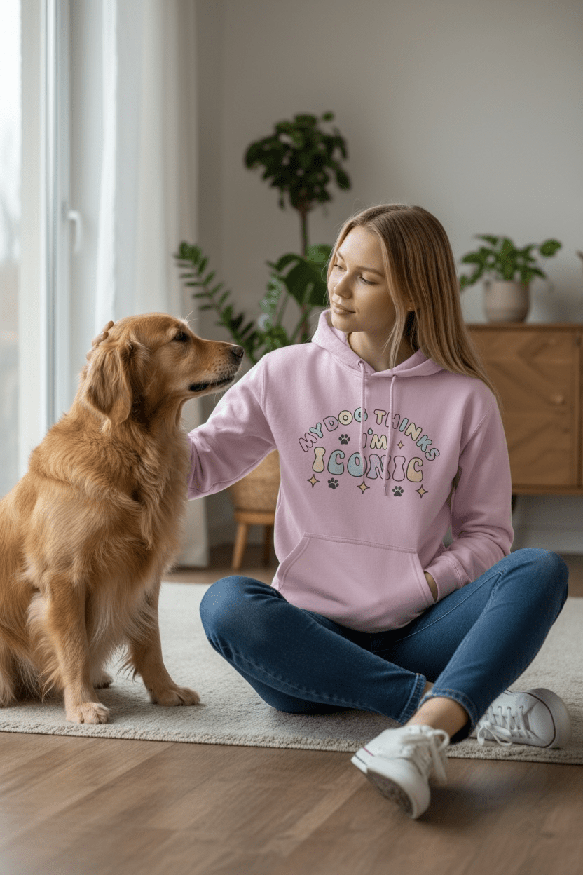 My Dog Thinks I'm Iconic Hoodie - Pup Chic Boutique