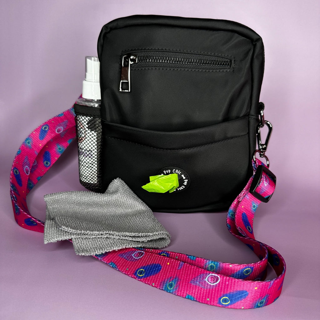 Peacock Power Dog walking bag - showerproof - Pup Chic Boutique