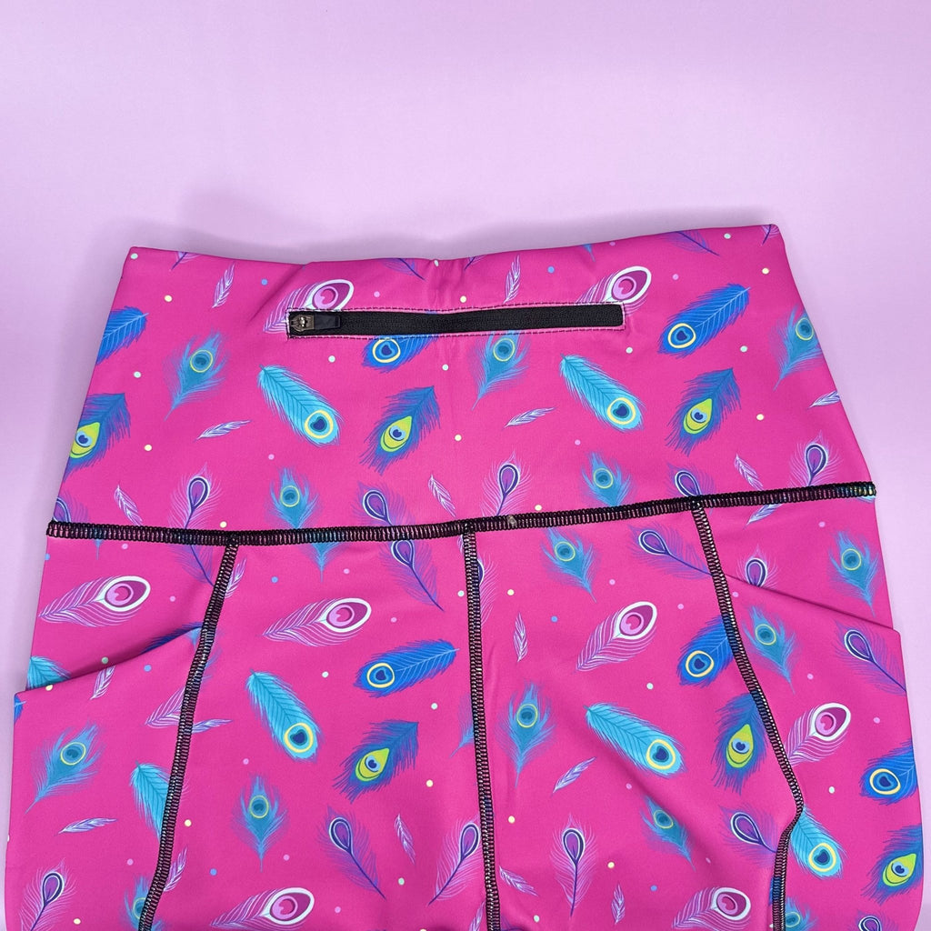 Peacock Power matching leggings - patterned grooming dog walking leggings - Pup Chic Boutique