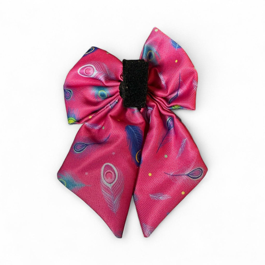 Peacock Power Sailor Bow – Bold, Beautiful & Pretty in Pink - Pup Chic Boutique