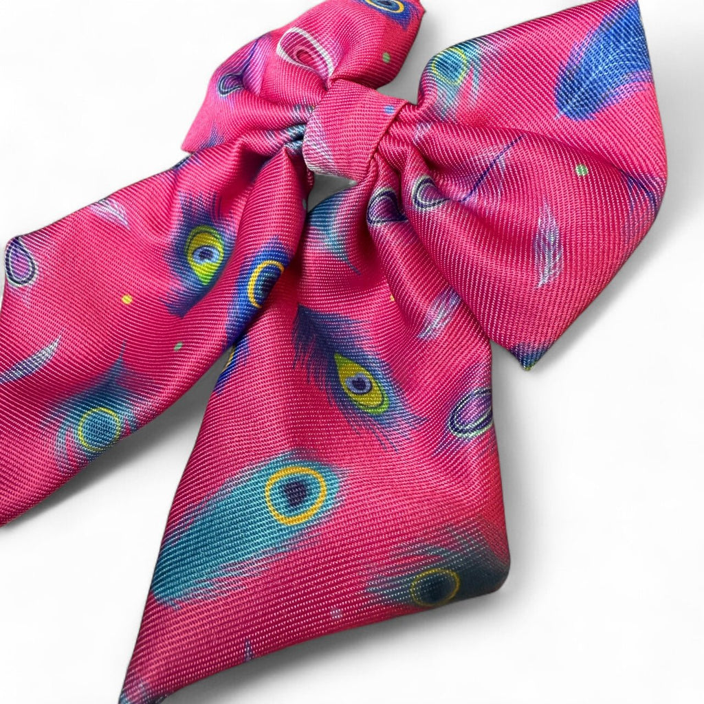 Peacock Power Sailor Bow – Bold, Beautiful & Pretty in Pink - Pup Chic Boutique