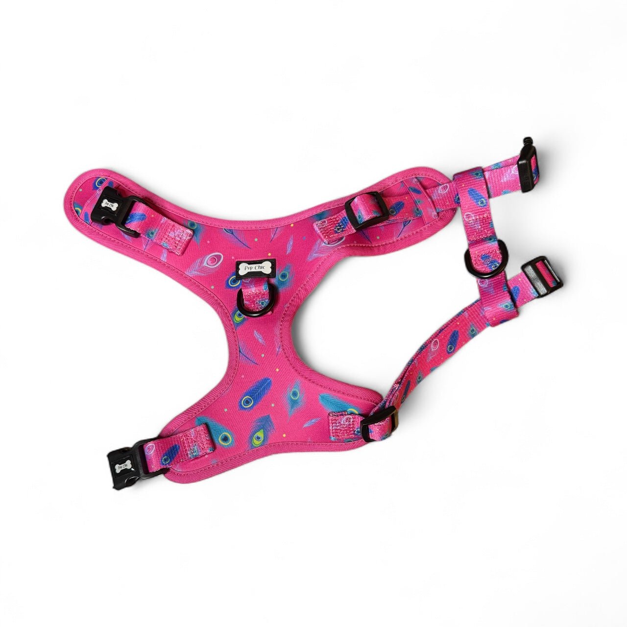 Peacock Power Step - In Adjustable Harness – Pretty, Practical & Perfect for Tiny Pups - Pup Chic Boutique