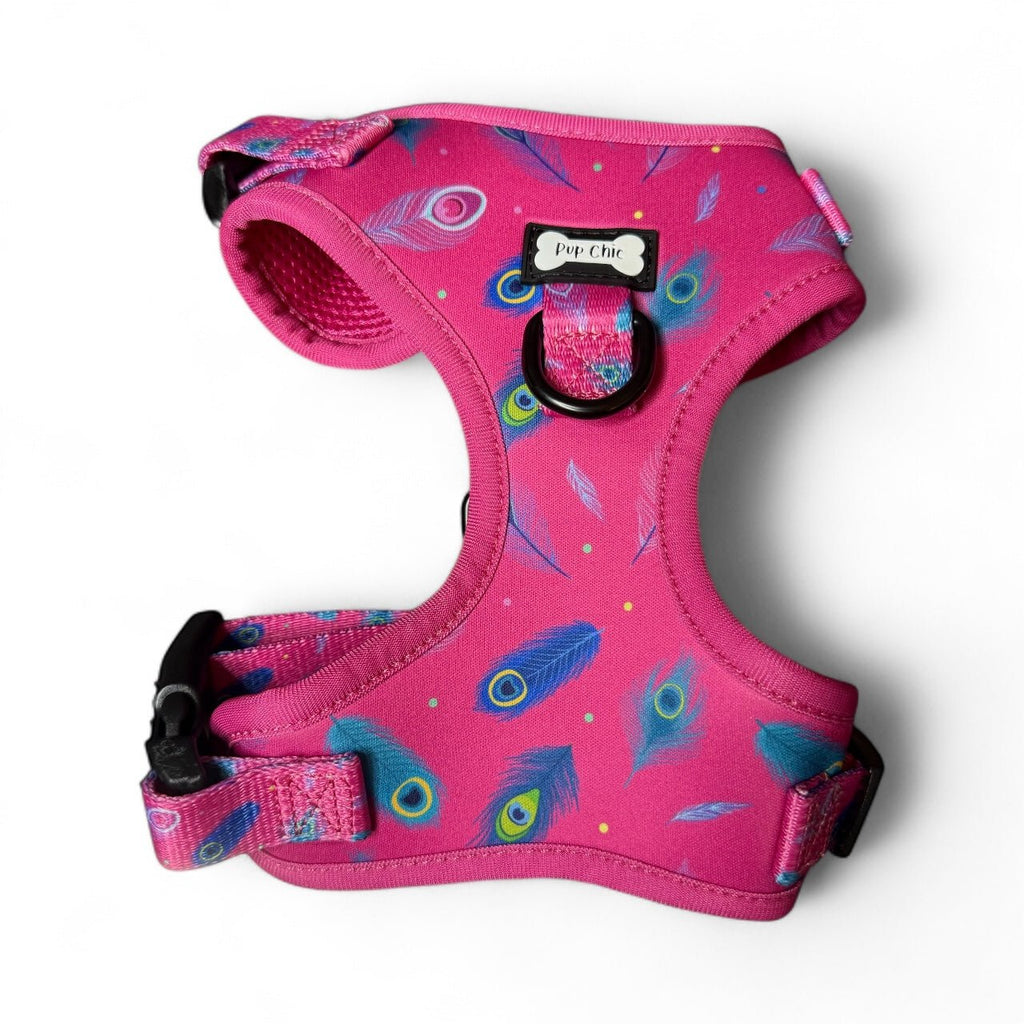 Peacock Power Step - In Adjustable Harness – Pretty, Practical & Perfect for Tiny Pups - Pup Chic Boutique