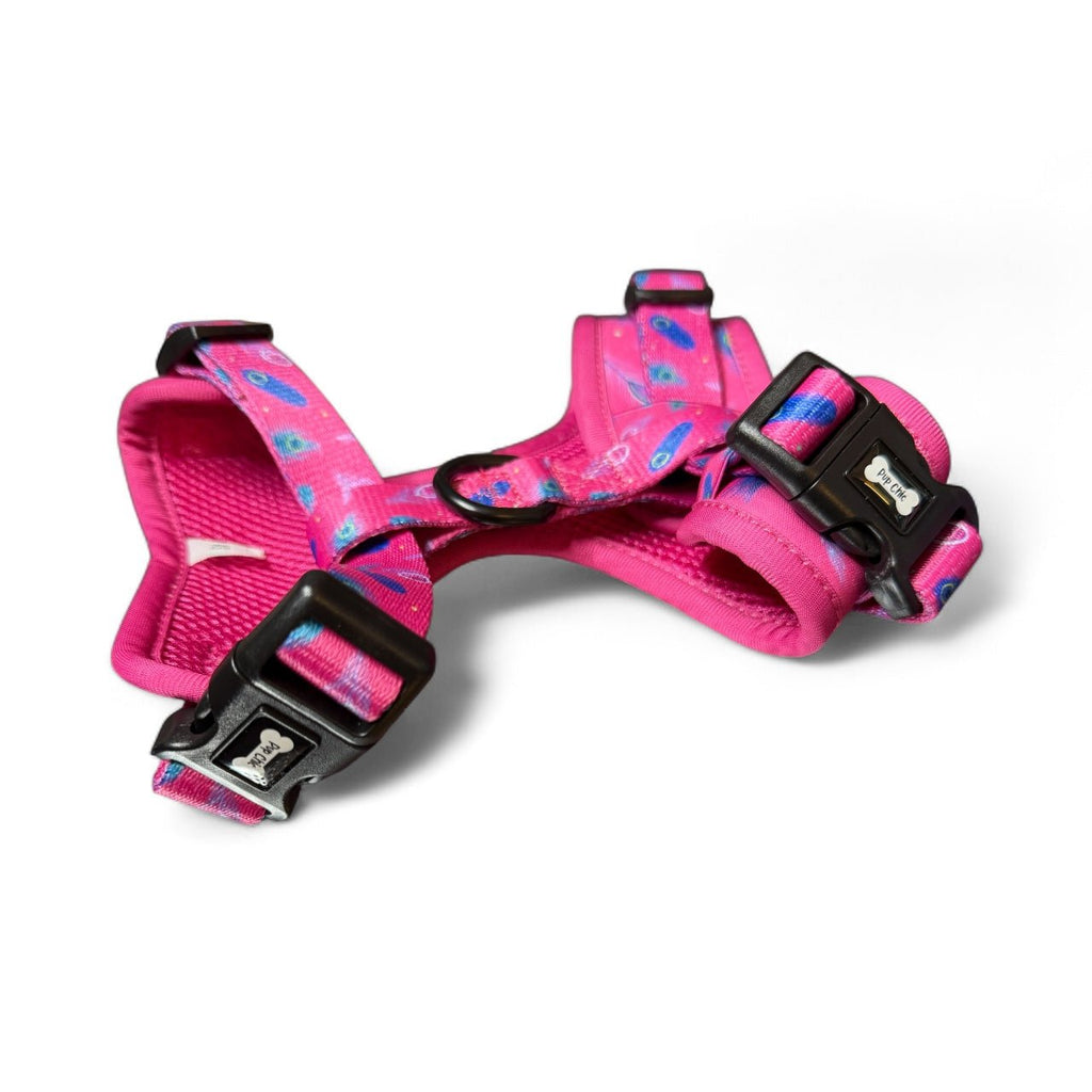 Peacock Power Step - In Adjustable Harness – Pretty, Practical & Perfect for Tiny Pups - Pup Chic Boutique