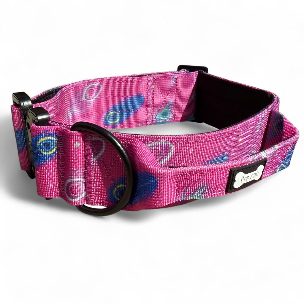 Peacock Power Tactical Dog Collar with Handle - Pup Chic Boutique