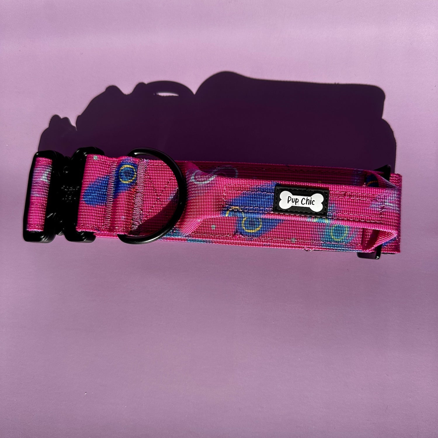 Peacock Power Tactical Dog Collar with Handle - Pup Chic Boutique