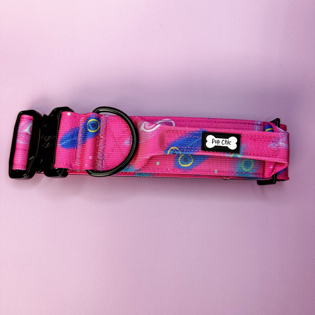 Peacock Power Tactical Dog Collar with Handle - Pup Chic Boutique