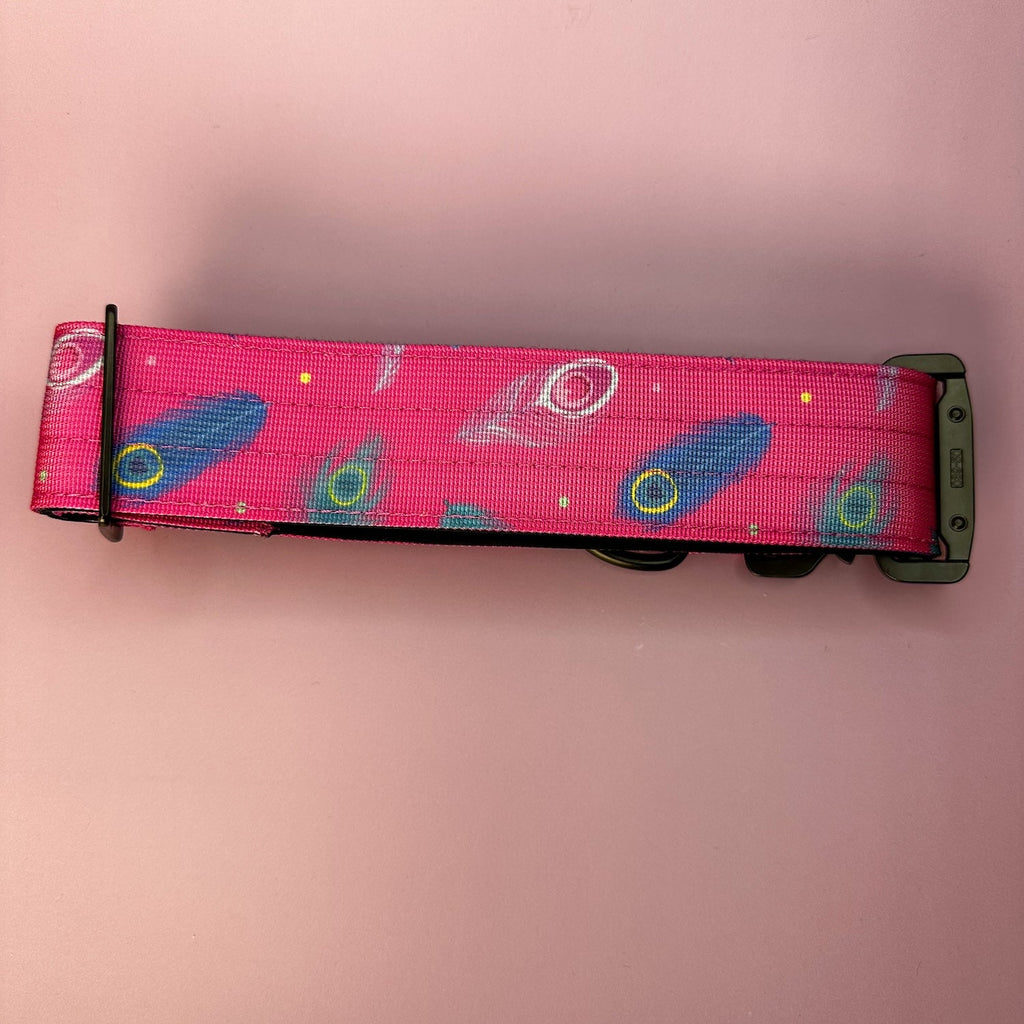 Peacock Power Tactical Dog Collar with Handle - Pup Chic Boutique