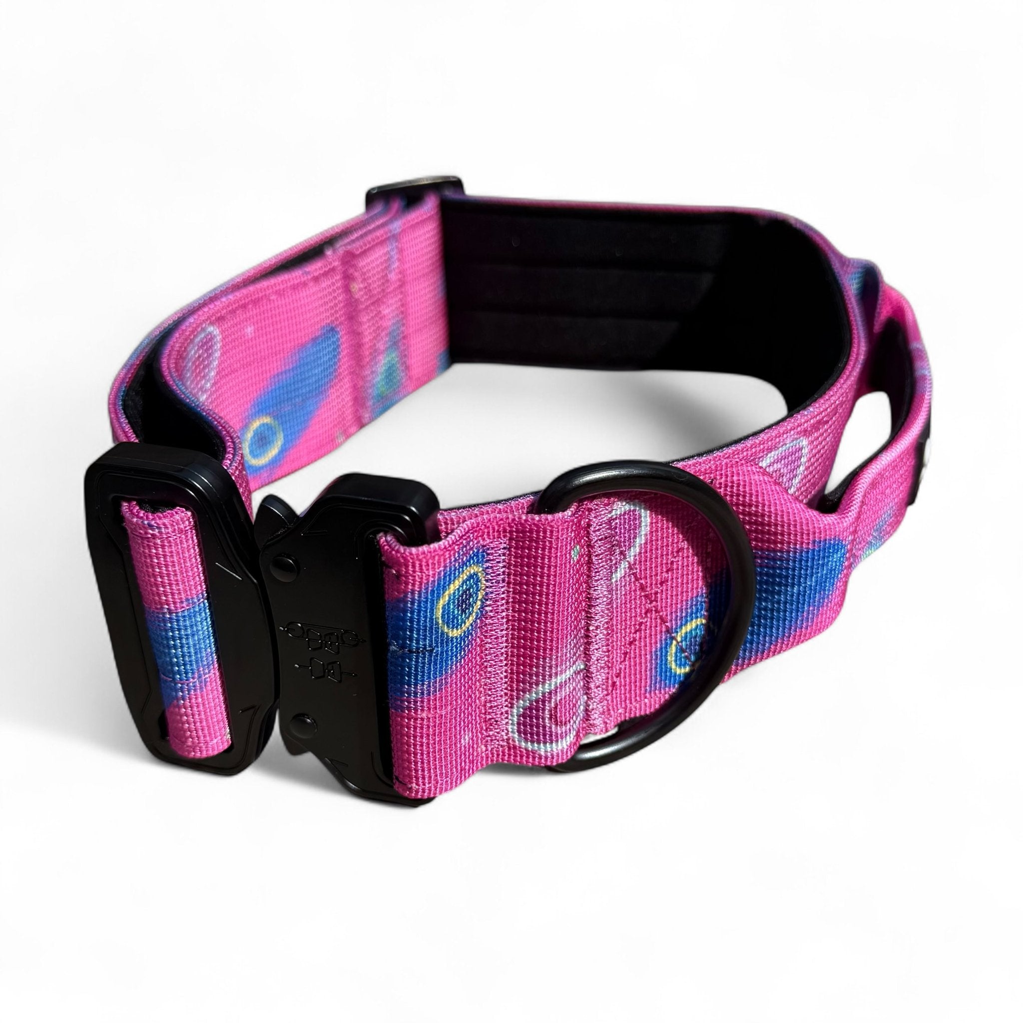 Peacock Power Tactical Dog Collar with Handle - Pup Chic Boutique