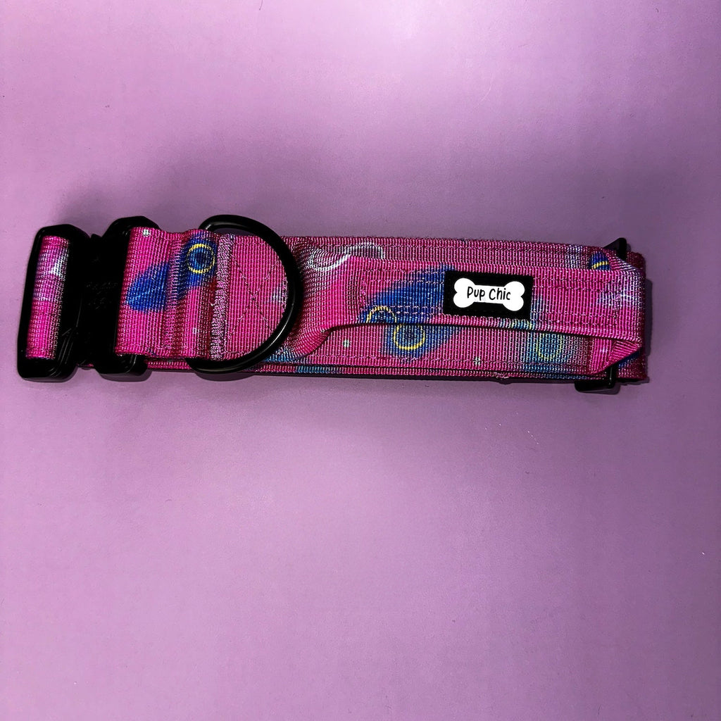 Peacock Power Tactical Dog Collar with Handle - Pup Chic Boutique