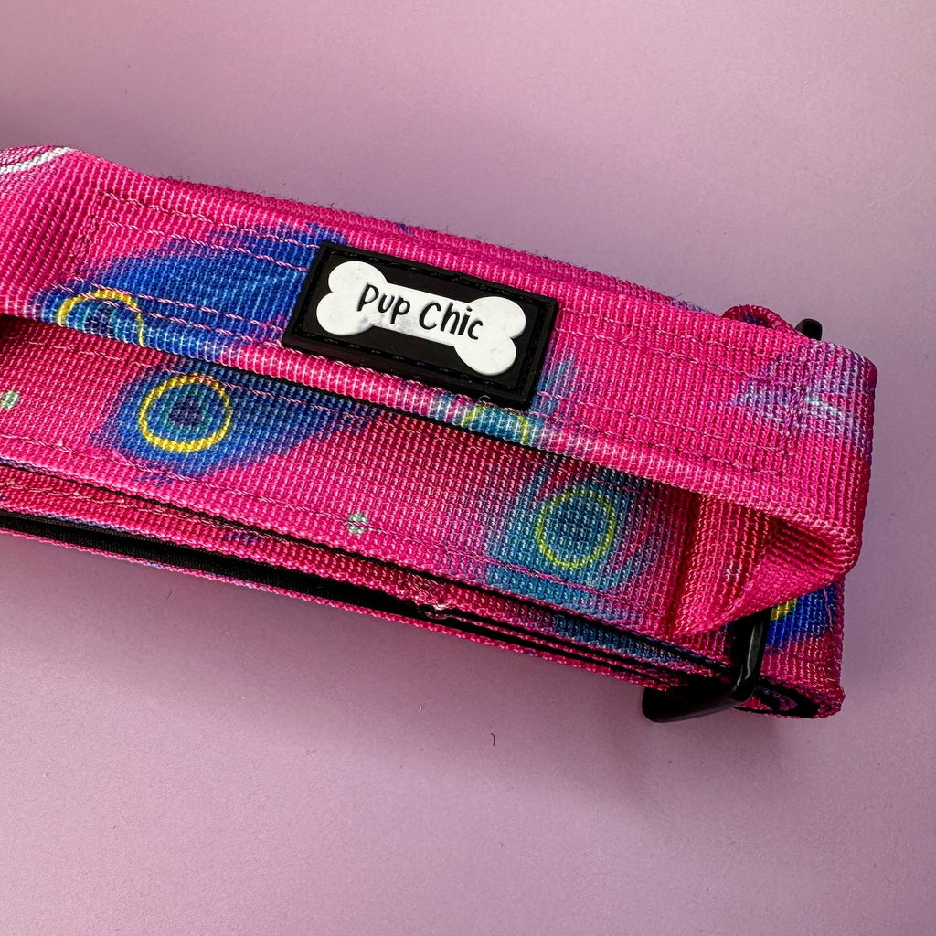 Peacock Power Tactical Dog Collar with Handle - Pup Chic Boutique