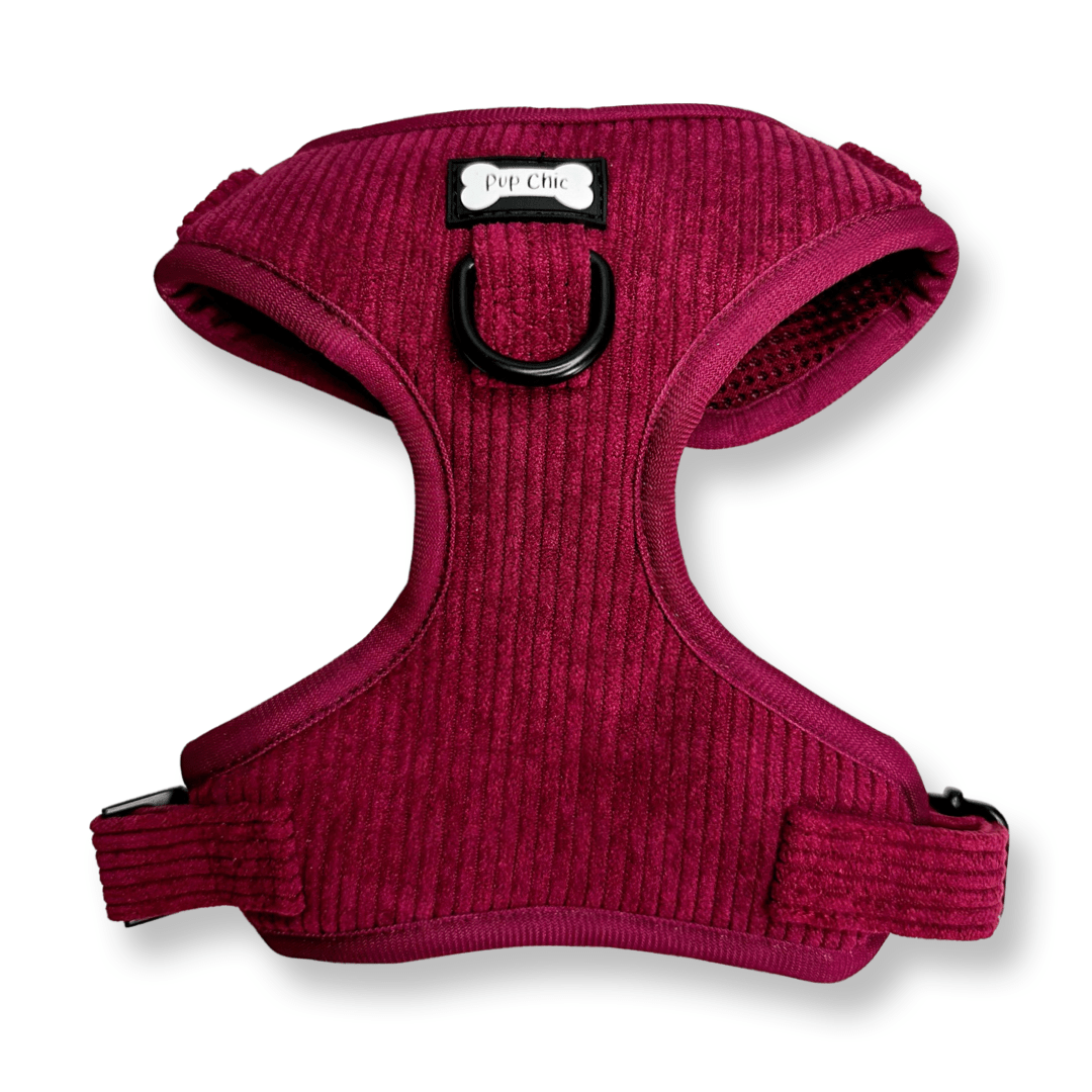 Plumcious corduroy dog harness - adjustable dog harness - Pup Chic Boutique